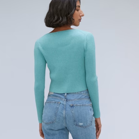 Everlane cotton merino tie front sweater - Picture 3 of 4